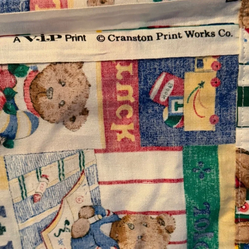 Vtg Cranston Teddy Bear Nursery Pre-K Day Care Valances Set 3 Handmade 14x85